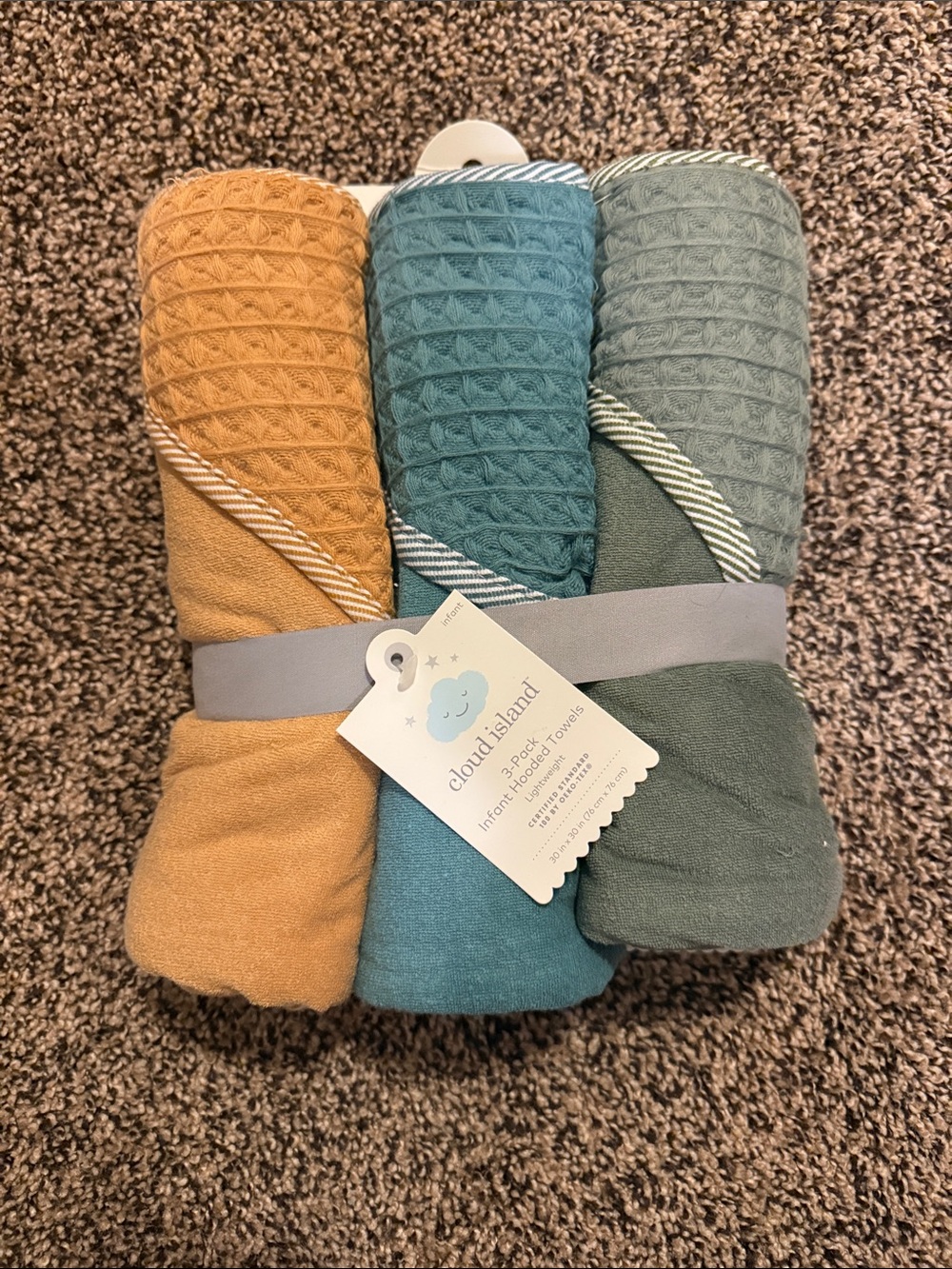 Hooded Baby Towels - Mustard, Teal, Sage